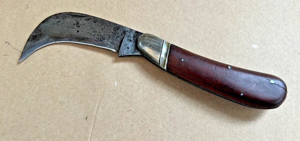 Hippe Rebmesser Veredlungsmesser mit Holzgriff Neusilber scharf - Bild 1 von 4