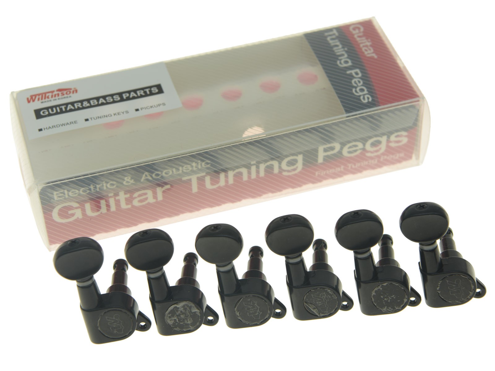 Wilkinson Mini Oval Button E-Z-LOK Post Guitar Tuners Tuning Pegs Black