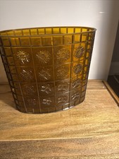Vintage MCM Amber Lucite Acrylic Trash Can At...