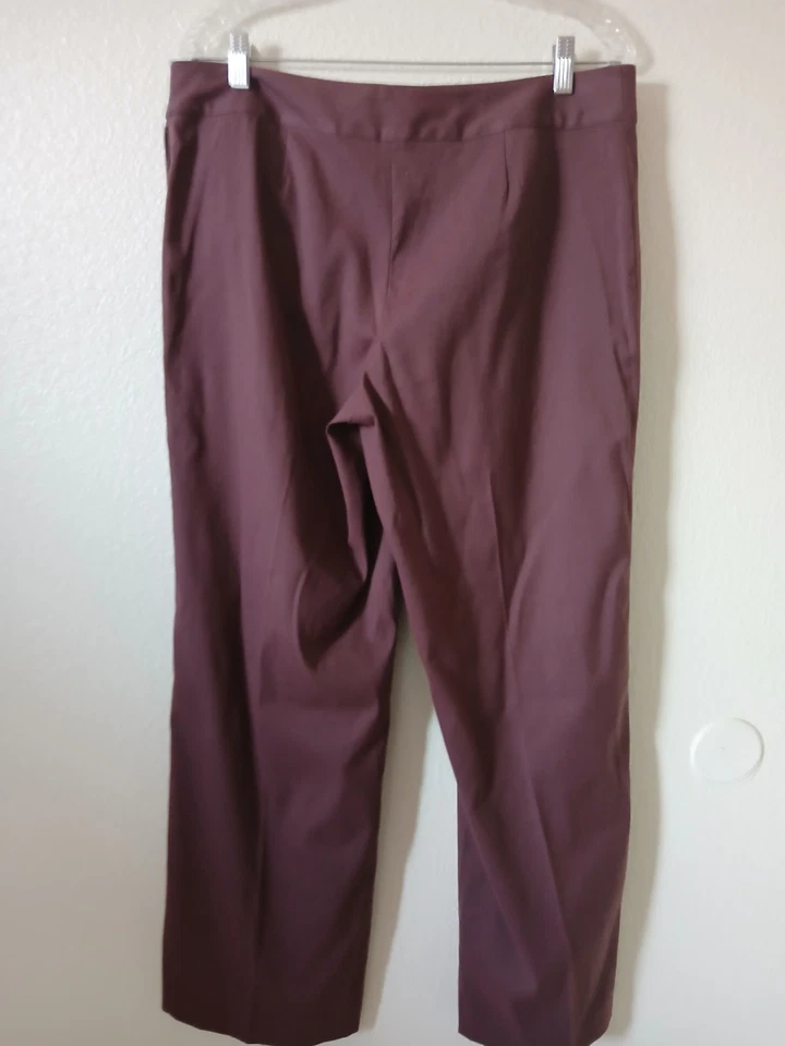 Женские брюки J. Jill 12 бордовые широкие на молнии карманы на пуговицах офисная карьера - Изображение 2 из 4