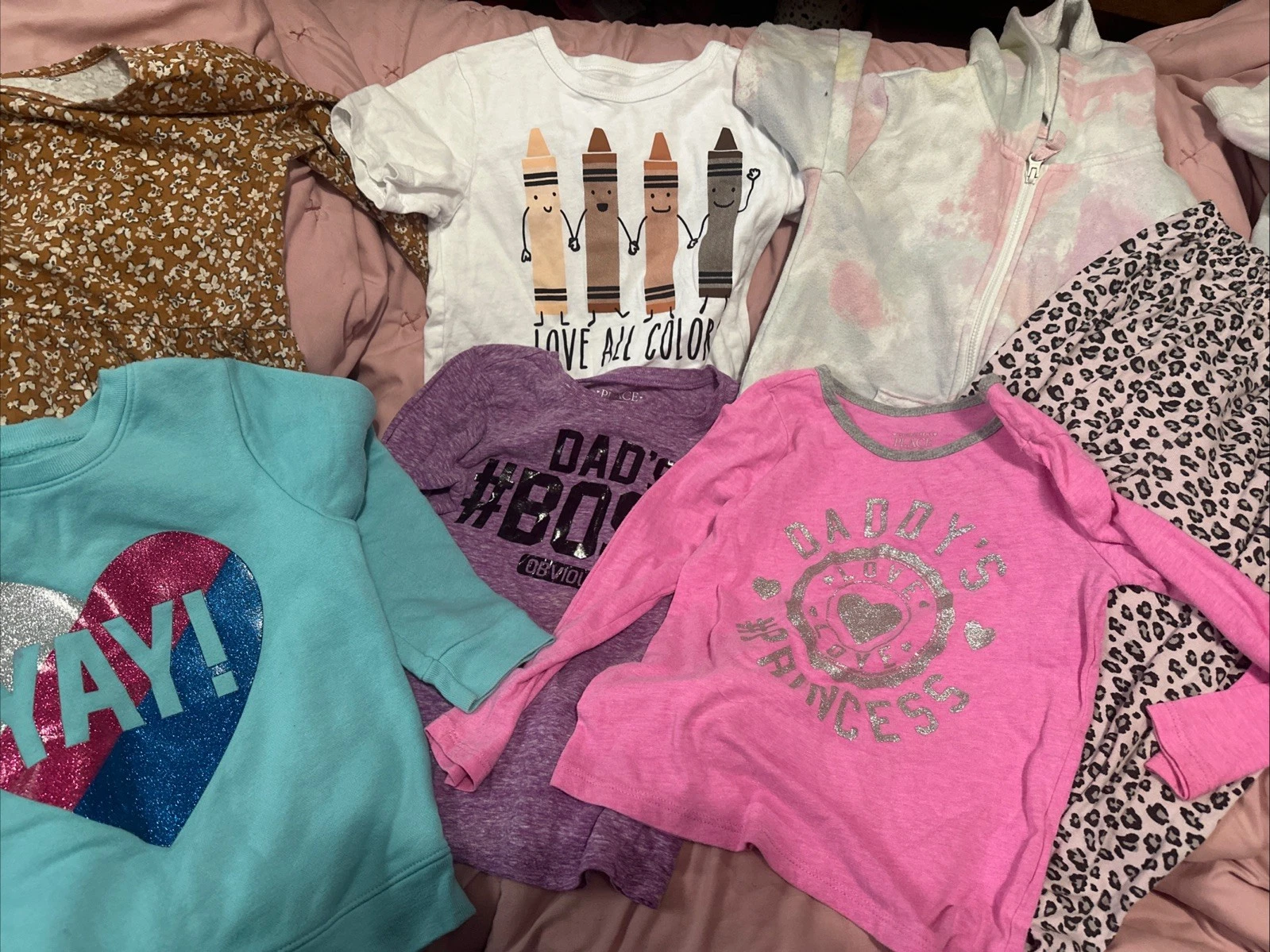 Girls' Casual Clothing Bundle, Graphic Tees and Sweatshirts Size 4/4T