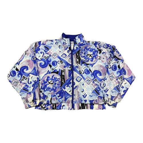 Reebok, Vintage 90s Reebok Nylon Purple Multicolor Windbreaker Women's Medium