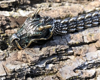 Dragon Bracelet - Protector of Dharma - Silver Color 20.5 cm