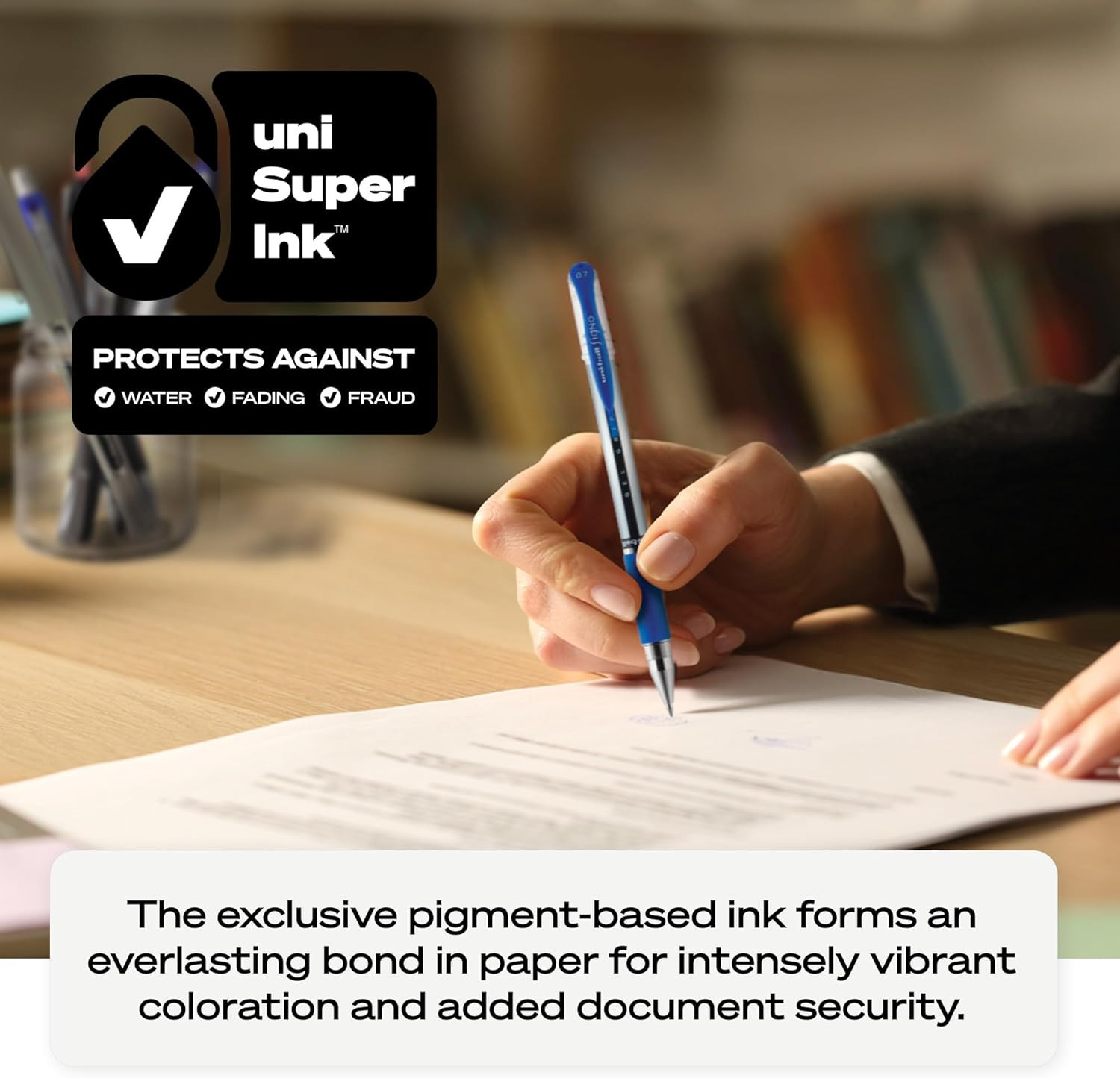 Blue Gel Pens 0.7mm Medium Point | Rubber Grip | 12 Pack