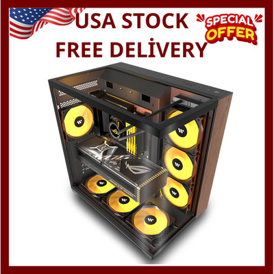 KEDIERS PC CASE ATX 6 PWM ARGB Fans Pre-Installed, Mid Tower Computer Case with