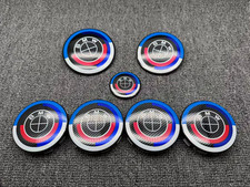 50th Carbon Fiber Style Roundel Front Rear Emblem Badge Steering Wheel Cap 50th Carbon Fiber Style Roundel Front Rear Emblem Badge Steering Wheel Cap