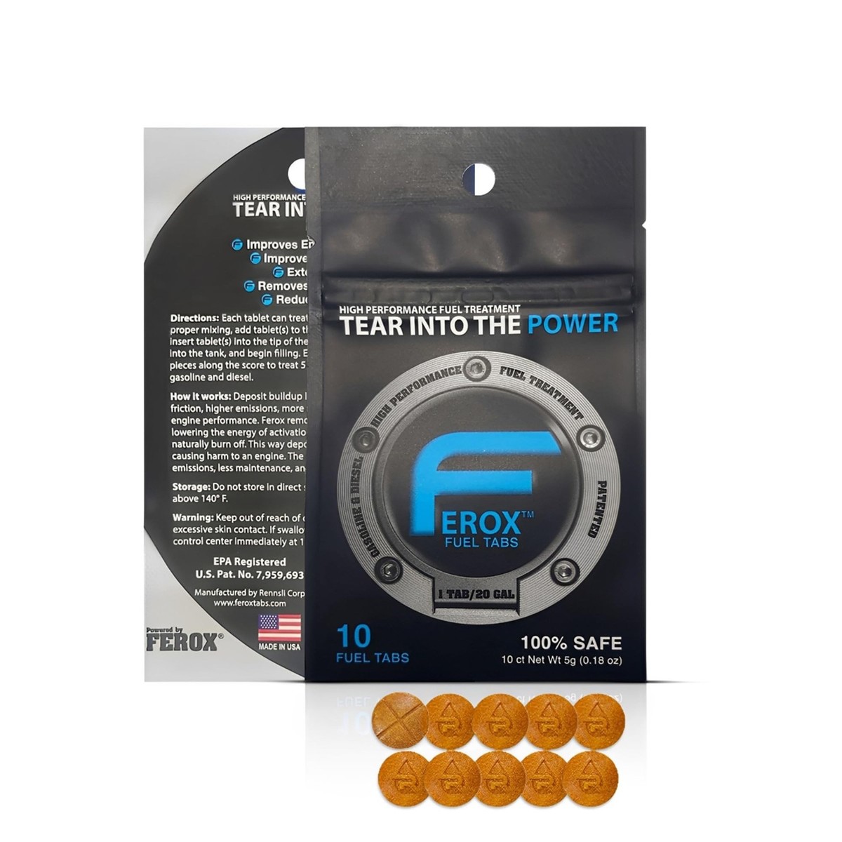Ferox Fuel Additives | 10 Tabs for Car | Fuel System Cleaner for