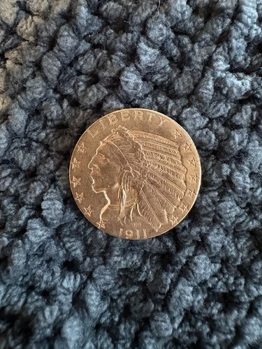 1911 $2.50 Indian Head Gold Quarter Eagle Coin Pre-1933 Circulated Uncertified