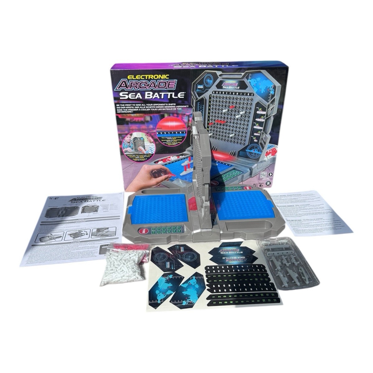 Electronic Arcade Sea Battle Ships Board Game Combat Destroy Fun Kids  Family Toy