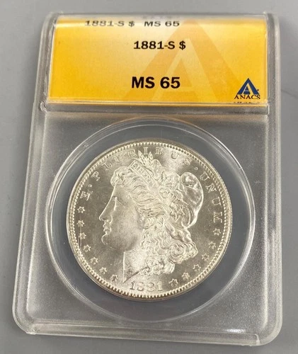 1881 S US Morgan Silver $1 ANACS MS65 L24356