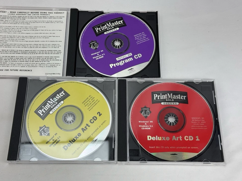 Printmaster Gold Deluxe PC Big Box CD Win 95 Templates Tools Project Types 1997 - Image 2 of 4