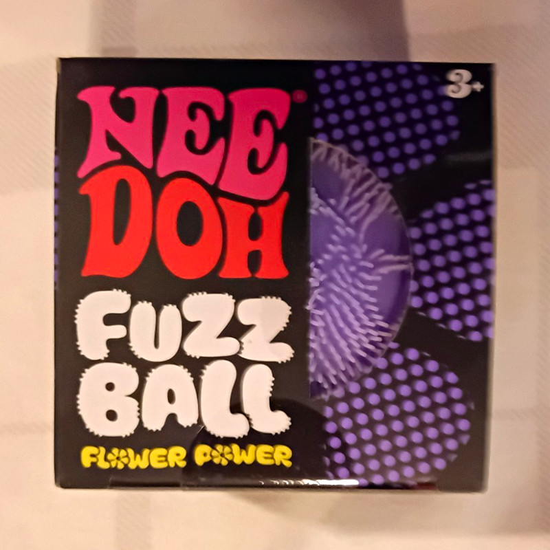 Schylling NeeDoh Fuzz Ball Flower Power Tactile Squeeze Toy Purple 3+ 26078HY