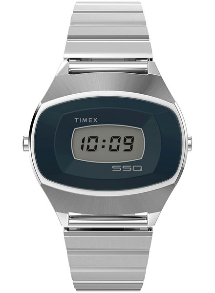 Timex 1975 Ssq Digital Reissue Navy Dial Retro Modern Metal Band New R8041017-image