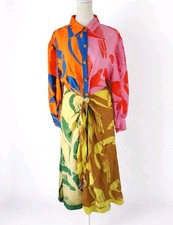 FARM Rio Mixed Rainbow Toucans Midi Dress Vibrant Multicolor Viscose Size Small