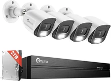 4Pcs 5MP Poe Security Camera System with 4K 8CH NVR, 2TB HDD, AI Human/Vehicle/P