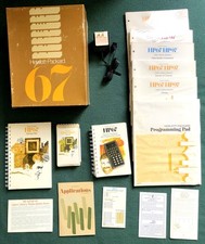HP-67 Calculator Accessories Lot: Owners Manual, Standard Pac, AC adapter, More