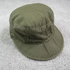 Vintage US Military Field Hat Cap Mens 7-1/4 Olive Green Ear Flap WWII WW2 1946