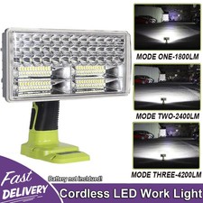 40W 4200LM LED Flashlight Work Light Floodlight Spotlight for Ryobi 18V Battery