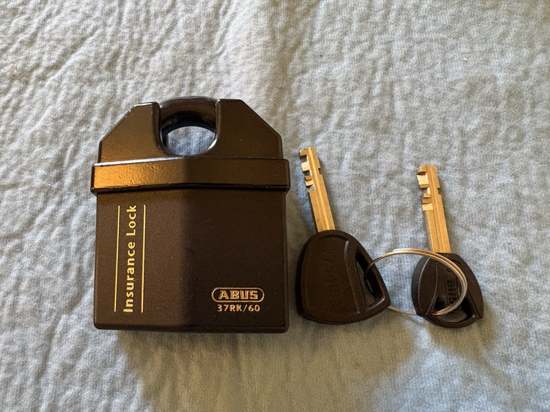 ABUS 37RK/60 Granit  High Security Padlock 11 mm Black Hardened Shackle 2 Keys.