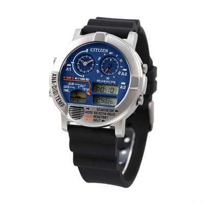 Unused CITIZEN Quartz ANA-DIGI TEMP JG0070-20L Blue Men Watch in