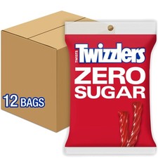 Bulk Zero Sugar Twists Strawberry Flavored Candy, 12 Pack