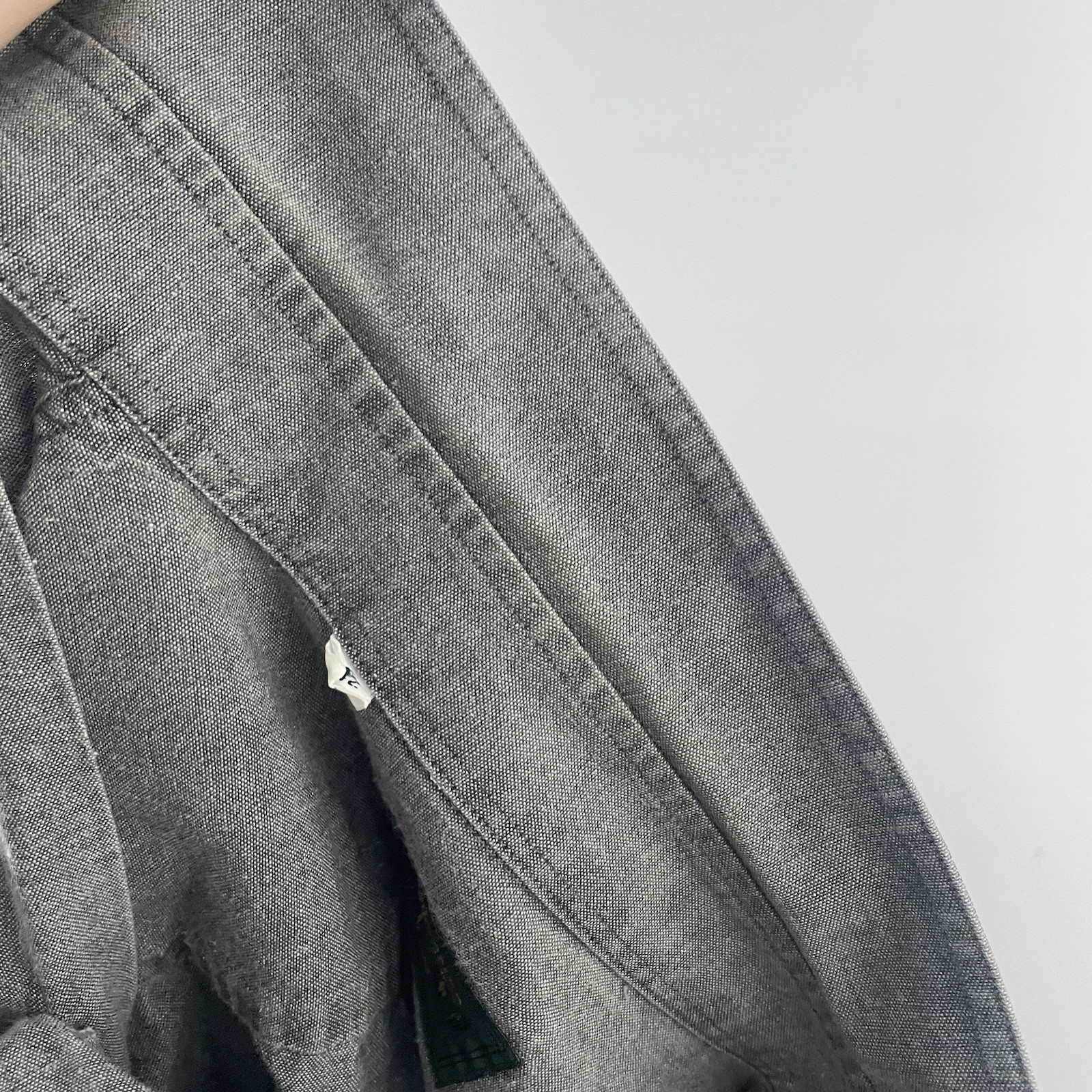 Vintage Valentino Jeans Shirt Sz 42 Grey Chambray Denim 80s 90s Button Up Logo thumbnail 14