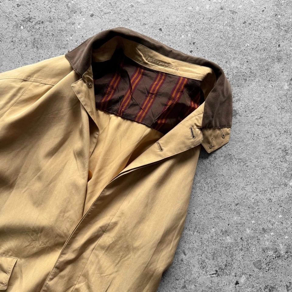 Trench uomo Allegri vintage anni 90 foderato a quadri in velluto a coste con ... - Immagine 3 di 4