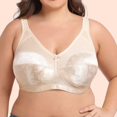 Women's Minimizer Bra Plus Size Full Figure Non-Underwire Bra 34-46 BCDEFG UK Sz - Image 1 of 4
