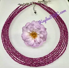 Wholesale Lot 6 Pcs 2mm Natural Ruby Necklaces Crystal Healing Energy