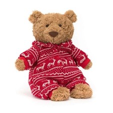Jellycat Bartholomew Bear Winter Pajamas-Christmas gifts plush toy INC Dust Bag