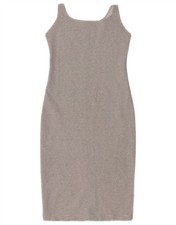 ZARA Womens Sleeveless Bodycon Dress UK 14 Large Black Pinstripe AO12