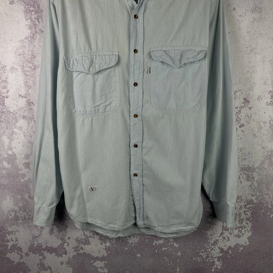 Camisa vintage con botones Valentino para hombre de lujo Y2K clásica manga larga talla 39 Foto 3 de 4