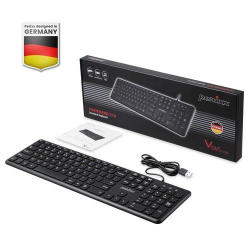 PERIBOARD-210 US Wired Full-Size USB Keyboard with Quiet Keys for Desktop Lap... - Picture 8 of 8