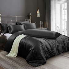 Ersmak 6 Pieces Satin Duvet Cover King Size Luxury Silky Bedding Duvet Cover ...