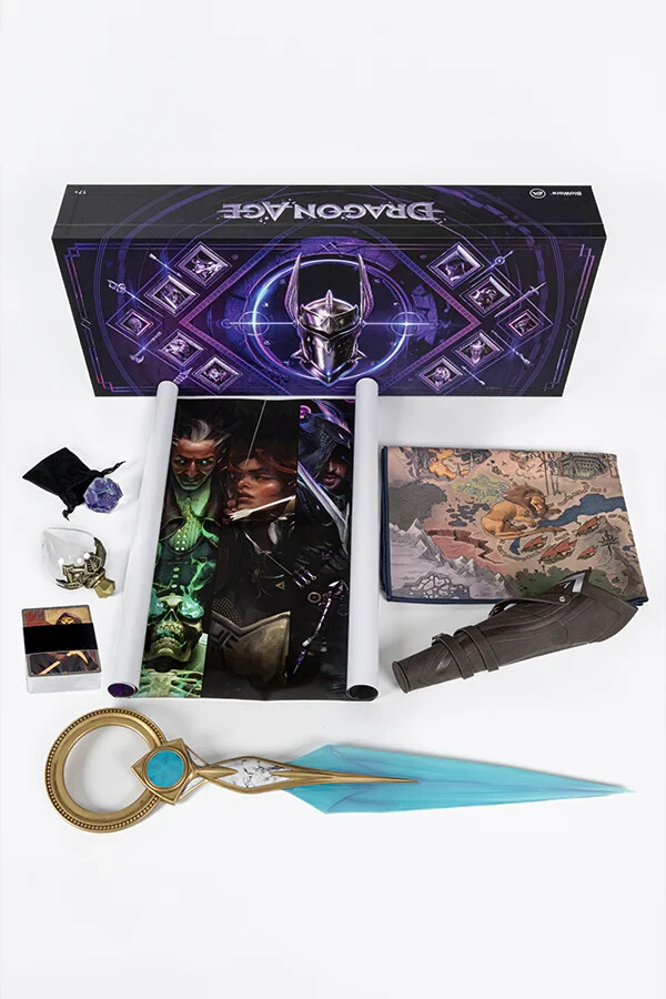 Dragon Age The Veilguard Rook’s Coffer SET x Solas Light-Up Lyrium Dagger  Figure