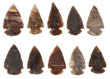 10 Pieces Fancy Jasper Rough Arrowhead, Stone Flint Rock Arrow Head - 1" to 1.5"