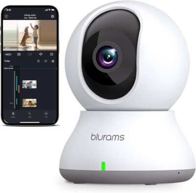 Blurams 2K Indoor WiFi Pet Camera 360° PTZ Motion Tracking Night Vision