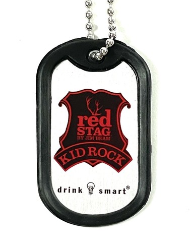 Red Stag Promo Dog Tag Necklace Display Kid Rock Brand Bourbon Whiskey Barware