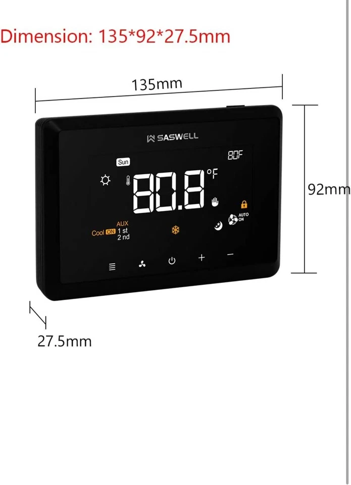 SASWELL T29UTW-7-WIFI TOUCHSCREEN SMART THERMOSTAT; WORKS WITH ALEXA (C4) - Image 2 of 4