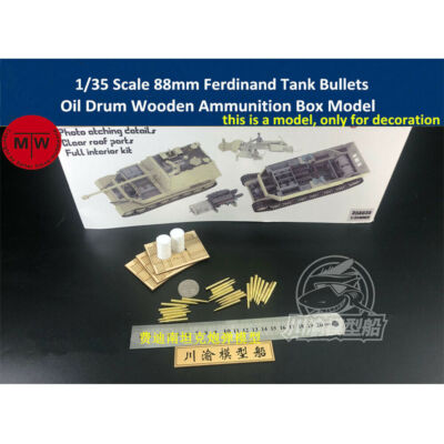 1/35 88mm Ferdinand Metal Tank Bullet Oil Drum Wooden Ammo Box Model for 35A030