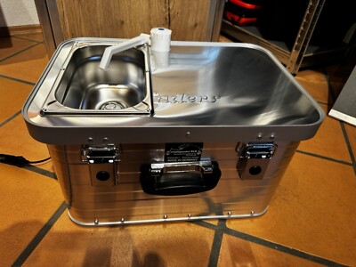 Mini Waschbox Starter 4x4, Spüle in Alubox mit FW + AW, NEU ''campingmoebel.4x4''