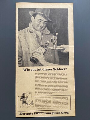 Der gute Pott zum guten Grog Original 1955 Vintage Advert Werbung Reklame