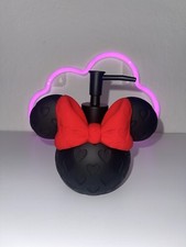 Disney Minnie Mouse Head Black/Red Soap Dispenser Pump NEW