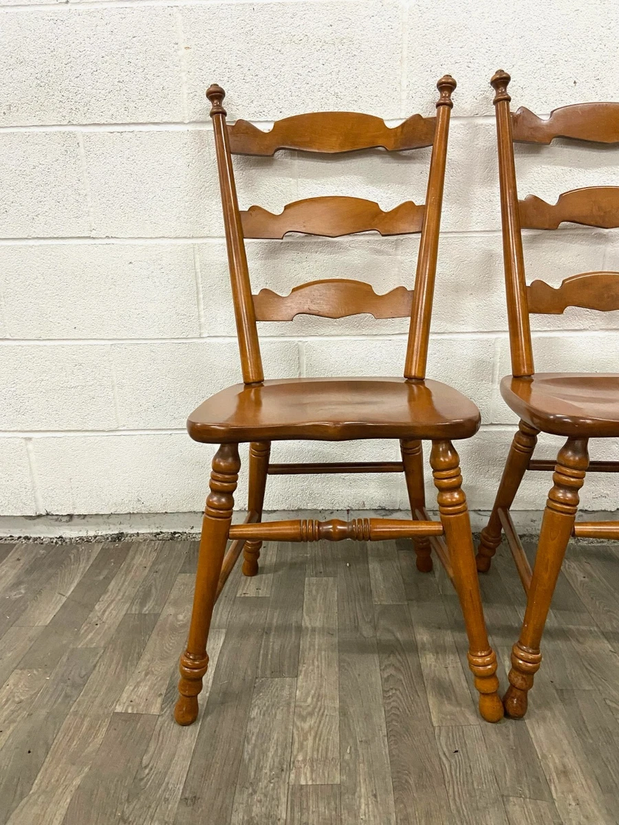 Vintage Tell City Hard Rock Maple Dining Chairs Pattern 8032