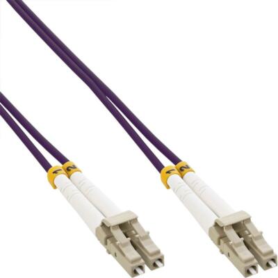 Inline LWL Duplex Patchkabel | LC/LC | 50/125µm | OM4 | 1m