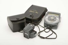Gossen Luna-Pro CdS Incident Light Meter w/Tele Spot Meter Attachment, Cases
