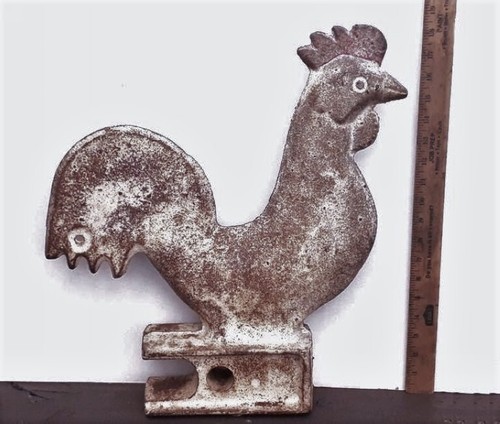Rare Cast Iron Antique Largest Size 19In Woodmance Rooster Windmill Weight Rare! - Picture 11 of 14