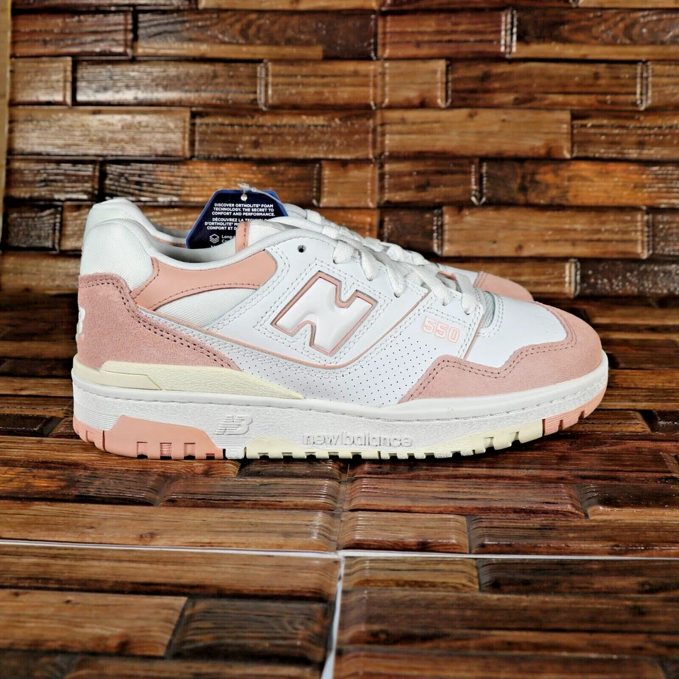 Size 8W/6.5M - New Balance 550 WMNS White Pink Sand BBW550CD (Ships Now) - Image 3 of 4