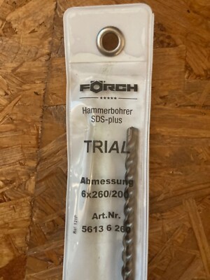 Förch Bohrer SDS Plus Ø 6 x 260 mm Hammerbohrer für Stein Mauerwerk Beton