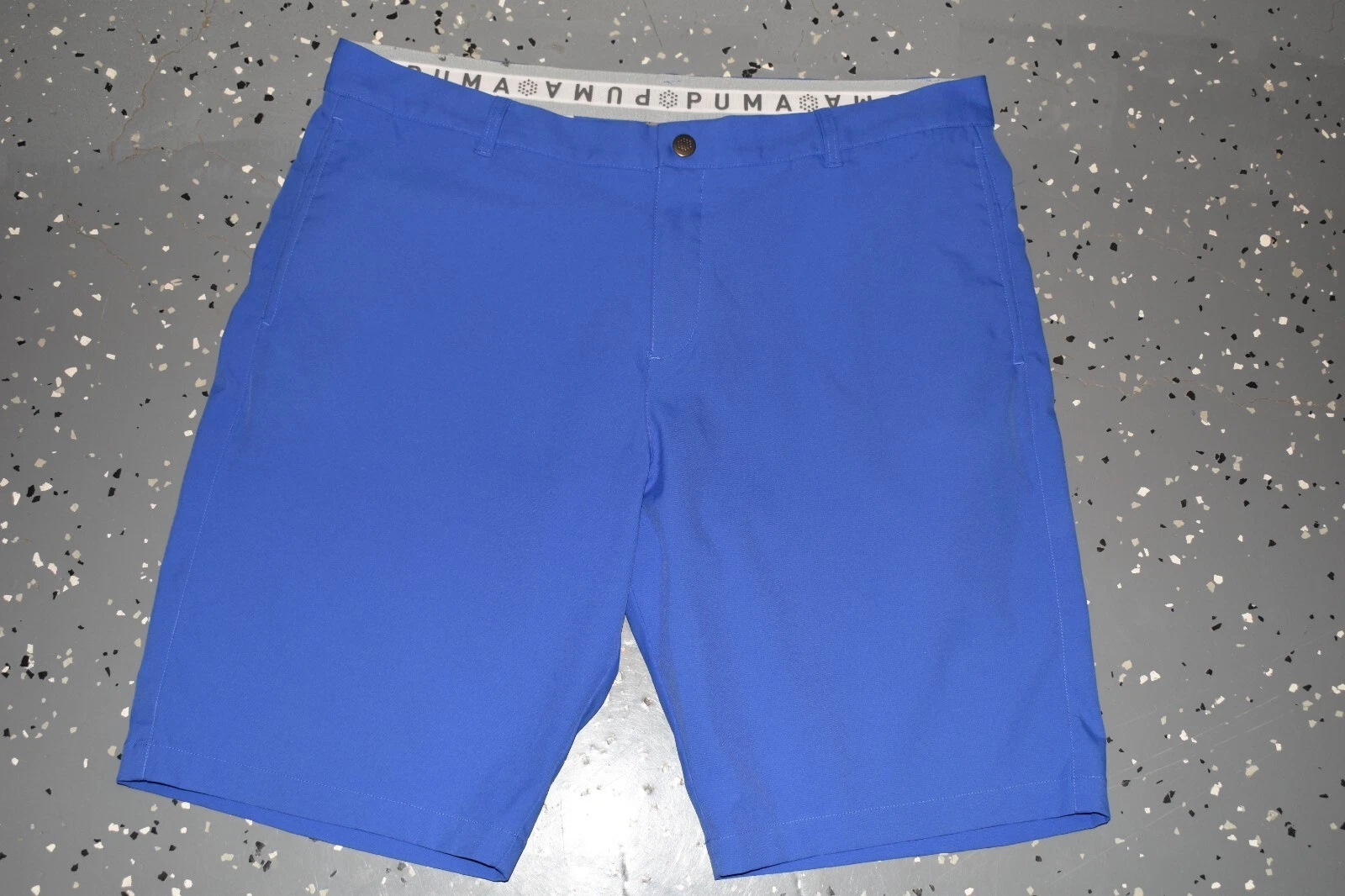 Pantaloncini da golf PUMA taglia 40 da uomo flat front in poli spandex pervinca